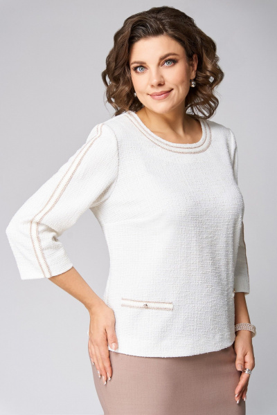 Туника, юбка Мишель стиль 1291 молочно-бежевый - фото 6