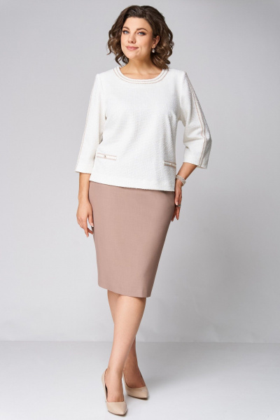 Туника, юбка Мишель стиль 1291 молочно-бежевый - фото 4