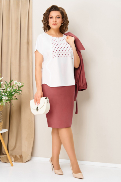 Блуза, жакет, юбка VOLNA 1425 коралл - фото 4