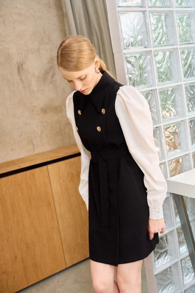 Платье Lokka 1709 черный/белый - фото 6