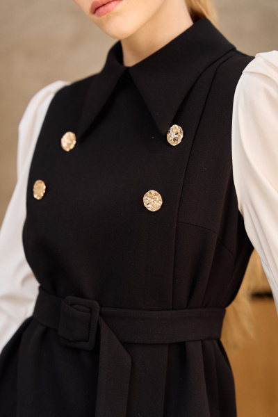 Платье Lokka 1709 черный/белый - фото 3