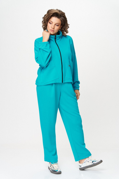 Брюки, толстовка Michel chic 1434 бирюза - фото 2