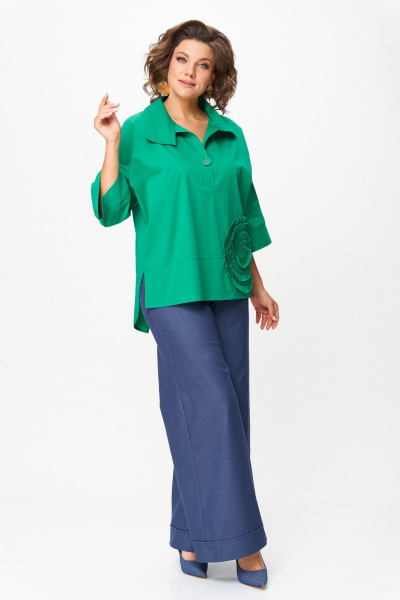 Блуза Michel chic 786/1 изумрудный - фото 5