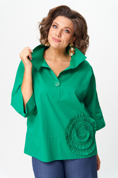 Блуза Michel chic 786/1 изумрудный - фото 2