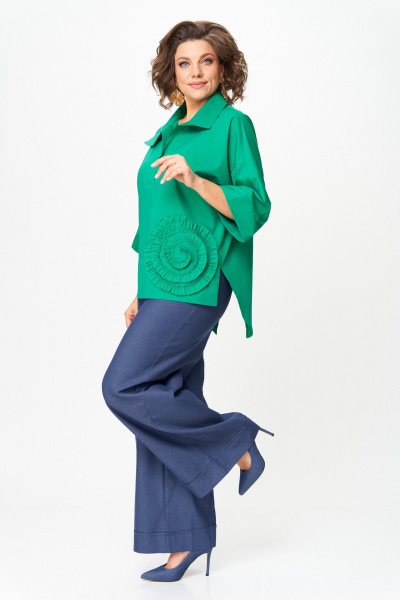 Блуза Michel chic 786/1 изумрудный - фото 4