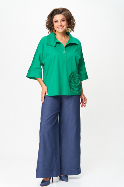 Блуза Michel chic 786/1 изумрудный - фото 3