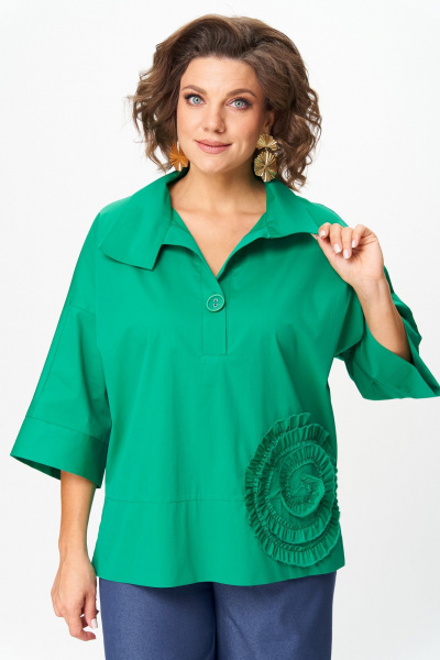 Блуза Michel chic 786/1 изумрудный - фото 1