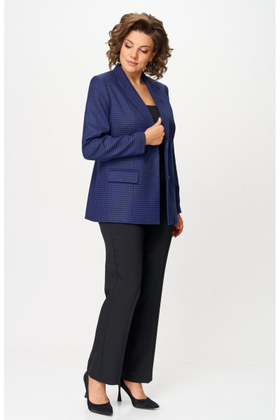 Брюки, жакет БелЭльСтиль 412-3 03_22+596-2 79_22 синий_гусек+черный - фото 3