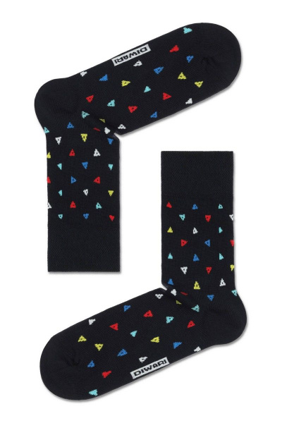 Мужские хлопковые носки с яркими оригинальными рисунками CONTE DIWARI_HAPPY_138 темно-синий - фото 1