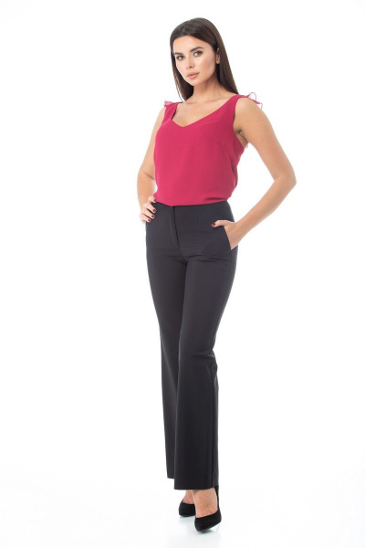 Блуза из шифона с эффектной спинкой и рюшами, лето Anelli 865 красный - фото 4