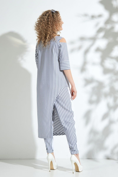 Костюм: туника и брюки из ткани с асимметричной деталировкой Euromoda 338/1 - фото 4