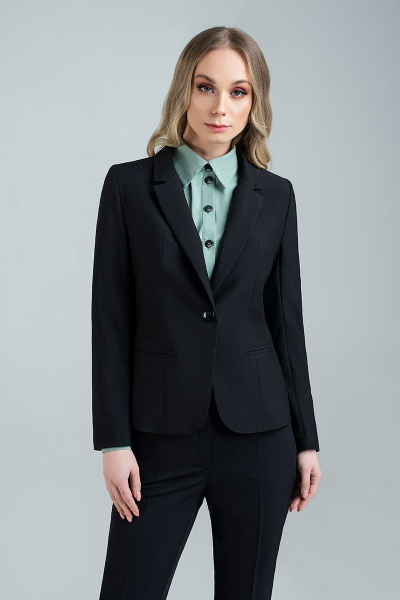 Классический костюм: жакет на подкладке и брючки, демисезон MARIKA 413 черный - фото 3