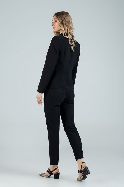 Черный жакет и брюки-карго, классический стиль, демисезон MARIKA 413/1 чёрный - фото 4