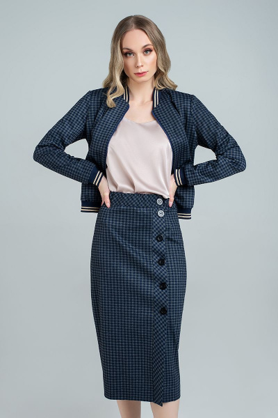 Бомбер, юбка MARIKA 414 тёмно-синий - фото 3