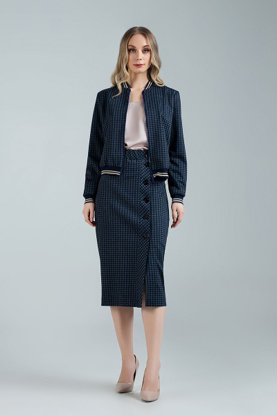 Бомбер, юбка MARIKA 414 тёмно-синий - фото 2