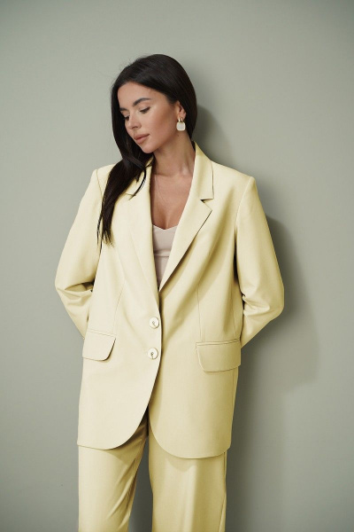 Брюки, жакет, топ LadisLine 1331 желтый - фото 2