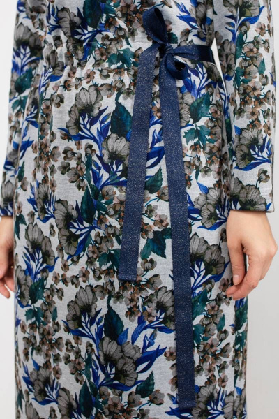 Платье La rouge 5344 серый-(цветы) - фото 4