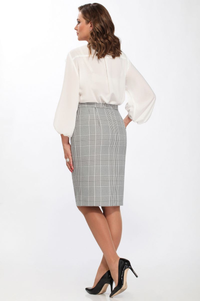 Деловая юбка в клетку с запахом и декоративной молнией Matini 5.1171 - фото 2