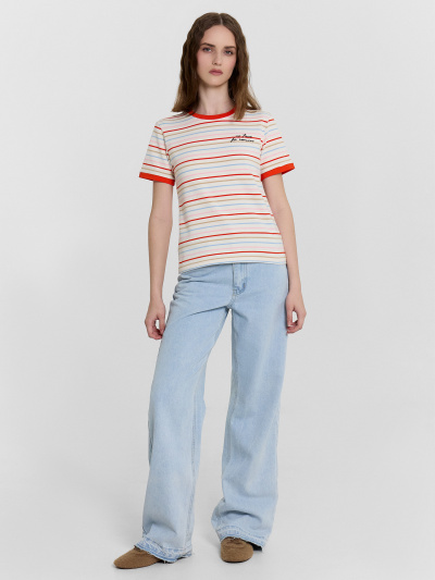 Футболка Mark Formelle 112936/24-33216П-5-2 полоска_на_св.молочном_589_D_вышивка - фото 3