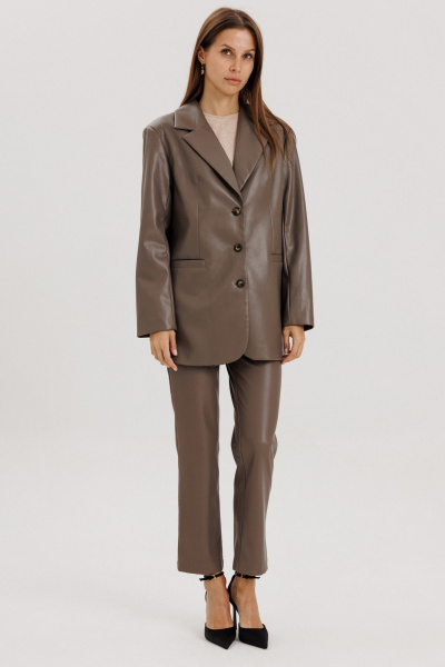 Жакет из экокожи с двубортной застежкой THE NAME 2332 - фото 5