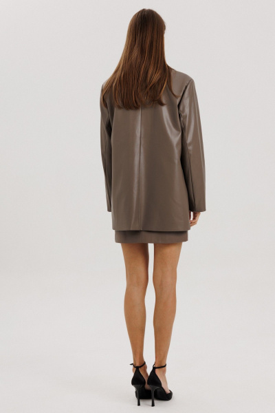 Жакет из экокожи с двубортной застежкой THE NAME 2332 - фото 3