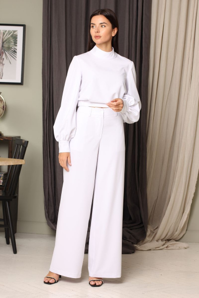 Белый хлопковый топ в стиле на каждый день AURA otd 2013 белый - фото 1