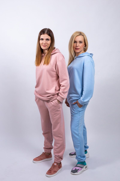 Спортивный костюм из трикотажа с капюшоном Пинск-Стиль 3961 голубой - фото 5