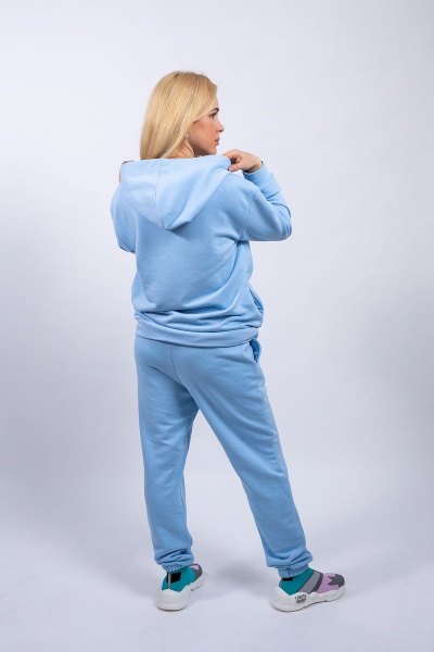 Спортивный костюм из трикотажа с капюшоном Пинск-Стиль 3961 голубой - фото 4