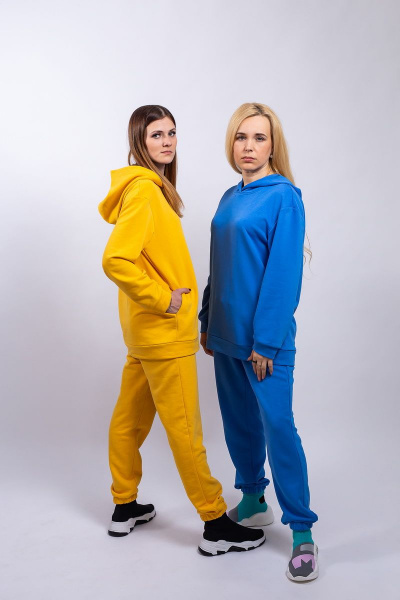 Спортивный костюм из трикотажа с капюшоном Пинск-Стиль 3961 желтый - фото 10