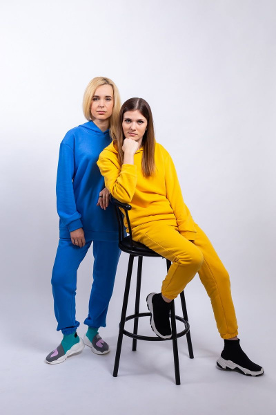 Спортивный костюм из трикотажа с капюшоном Пинск-Стиль 3961 желтый - фото 9