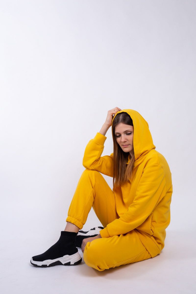 Спортивный костюм из трикотажа с капюшоном Пинск-Стиль 3961 желтый - фото 6