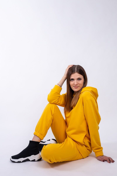 Спортивный костюм из трикотажа с капюшоном Пинск-Стиль 3961 желтый - фото 5