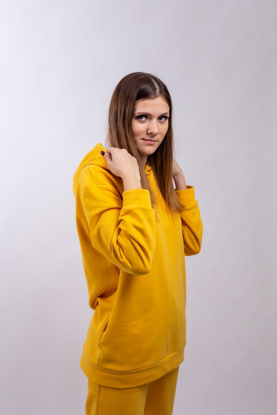 Спортивный костюм из трикотажа с капюшоном Пинск-Стиль 3961 желтый - фото 4