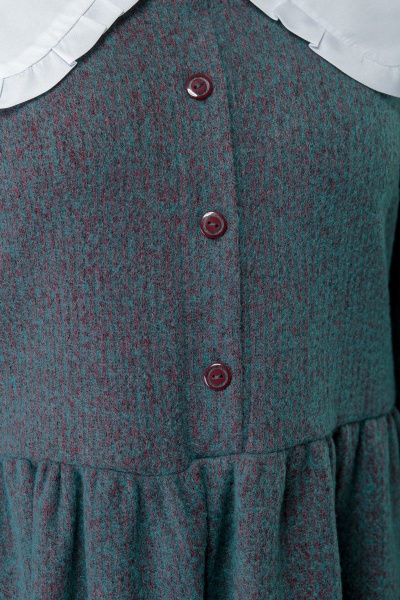 Платье свободного кроя с завышенной талией и съемным воротником Anelli 973 зеленый - фото 10