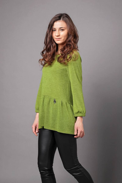 Джемпер расширенный из трикотажа, демисезон, casual стиль Соджи 466 оливковый - фото 2