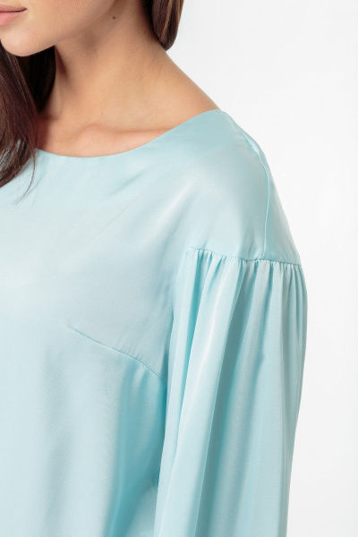 Платье прямого силуэта с V-образным вырезом, демисезон Anelli 883 голубой - фото 9