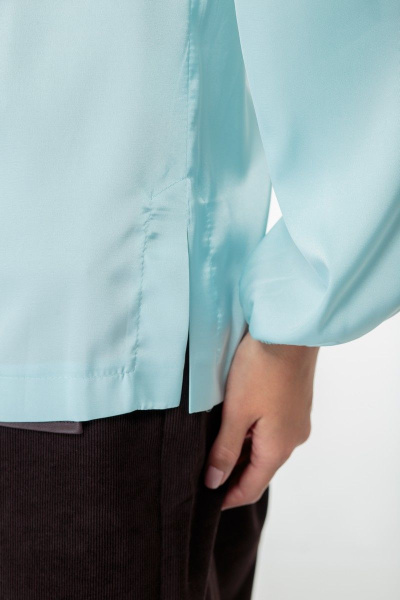 Платье прямого силуэта с V-образным вырезом, демисезон Anelli 883 голубой - фото 7