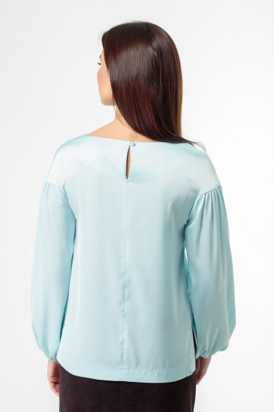 Платье прямого силуэта с V-образным вырезом, демисезон Anelli 883 голубой - фото 6