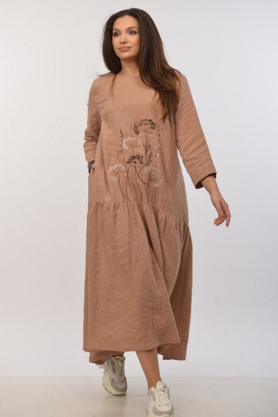 Платье MALI 421-015 коньяк - фото 3