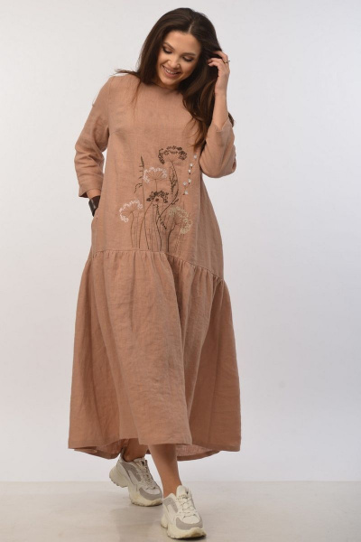 Платье MALI 421-015 коньяк - фото 1