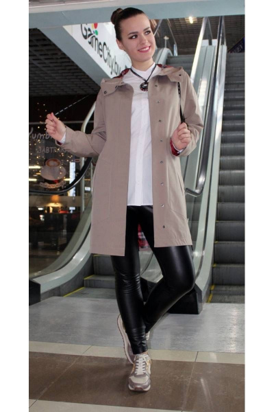 Плащ Arisha 8088 бежевый - фото 5