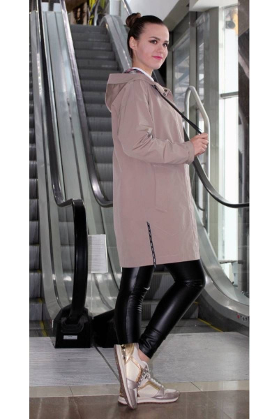 Плащ Arisha 8088 бежевый - фото 4