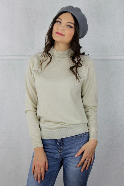 Демисезонный вязаный бежевый свитер прямого силуэта Полесье С3316-15 5С1754-Д43 170,176 кокосовое_молоко - фото 1