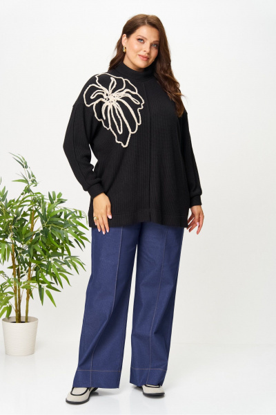 Джемпер AVA fashion М-152 черный - фото 1