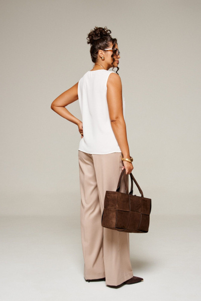 Блуза, брюки, жакет Beautiful&Free 6376 бежевый - фото 11