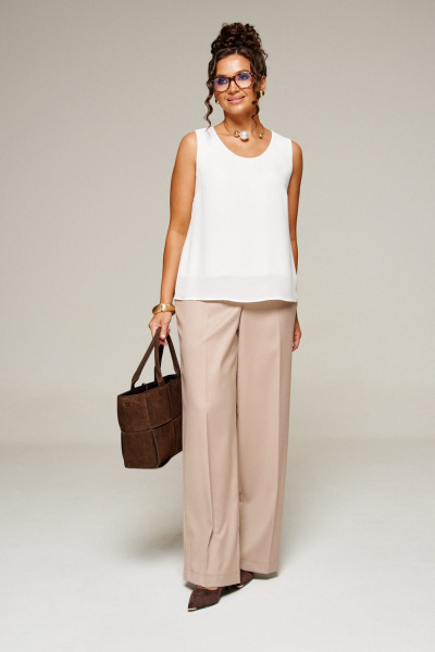 Блуза, брюки, жакет Beautiful&Free 6376 бежевый - фото 9