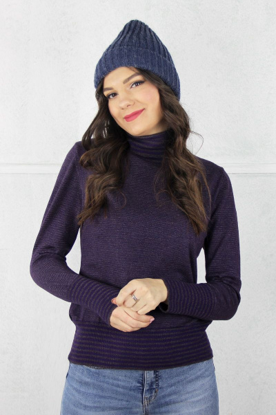 Демисезонный вязаный фиолетовый свитер с регланом Полесье С3572-20 0С2151-Д43 170,176 баклажан - фото 3