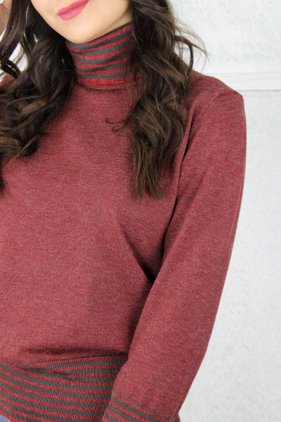 Демисезонный вязаный красный свитер с регланом Полесье С3572-20 0С2151-Д43 158,164 спелая_вишня - фото 4