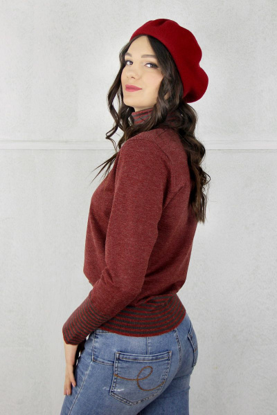 Демисезонный вязаный красный свитер с регланом Полесье С3572-20 0С2151-Д43 170,176 спелая_вишня - фото 3