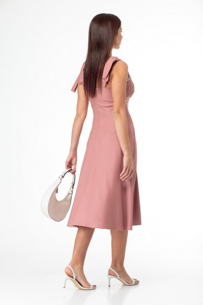 Платье-сарафан с завязывающимися бретелями и кружевной отделкой Anelli 847 пастельно-розовый - фото 7